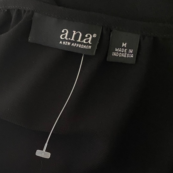 Black Flowy Chiffon Lace Round Boat Neck Quarter Sleeve Dressy Blouse Siz Medium - Picture 3 of 14